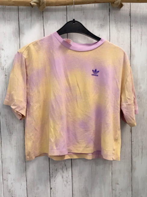 Adidas  T-Shirt  Gr. 158/164  rosa gelber Druck 
