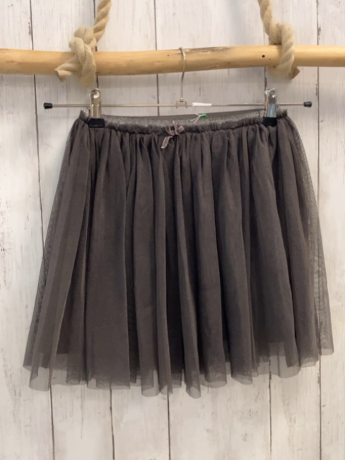 Benetton  Rock Gr. 140  grau Tüllüberrock silber Glitzerbund 