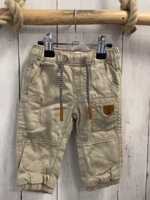 Vertbaudet  Hose  Gr. 68  beige gefüttert schwarz beige Kordel 