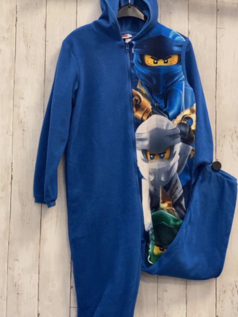 Lego Fleeceoverall Gr. 134/140  blau Ninjago Kapuze 