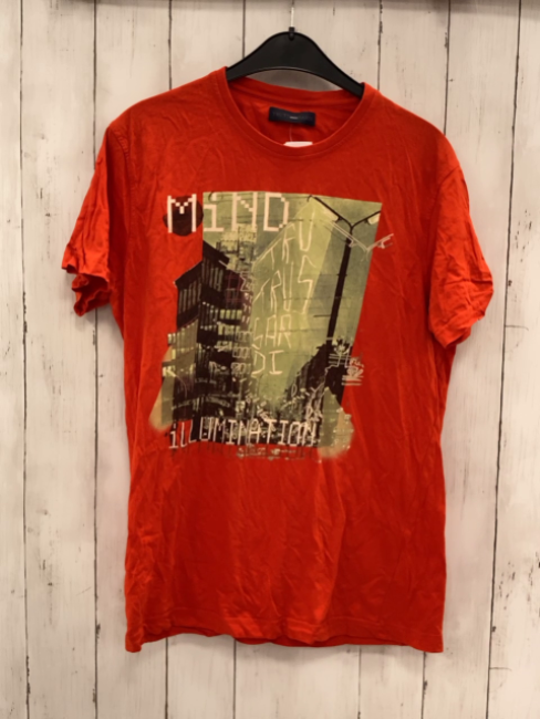 Trussardi  T-Shirt  Gr. 170/176  rot Bild mit Häusern 