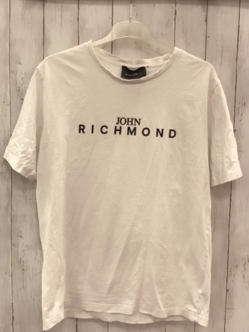 John Richmond  T-Shirt  Gr. 170/176  weß schwarze Schrift 