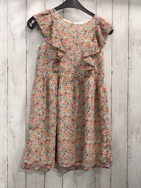 H&M Kleid  Gr. 140  weiß Blumen Rüschen 