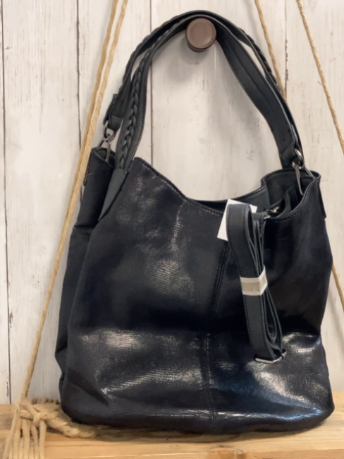 neu  Tasche  schwarz glänzend Breite ca. 32 cm Höhe ca. 26 cm