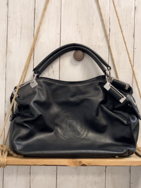 neu  Tasche  schwarz silber Schnallen + Anhänger Breite ca. 40 cm Höhe ca. 27 cm