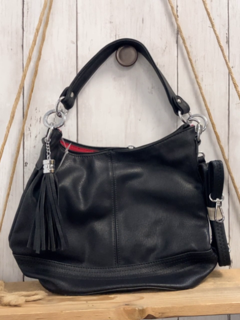 neu  Tasche  schwarz silber Schnallen Breite 32 cm Höhe ca 25 cm