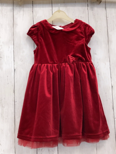 H&M  Kleid  Gr. 98  rot samt schleife 