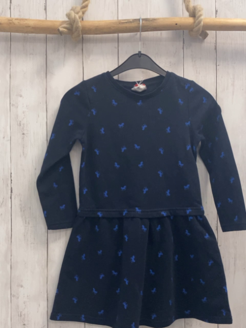   Kleid  Gr. 116  schwarz bkaue Pferde 