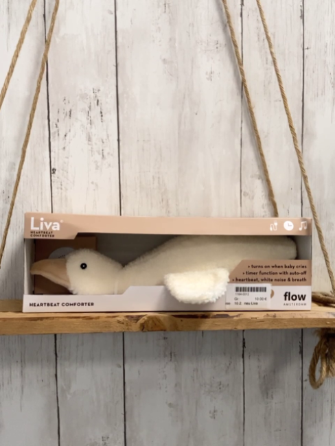 neu Liva  Plüschspielzeug weiße Ente Heartbeat Comforter 