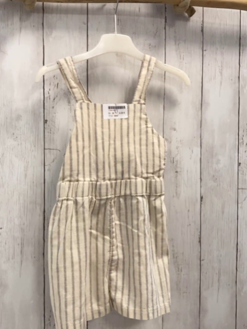 H&M  Playsuit  Gr. 98  beige graue Streifen 