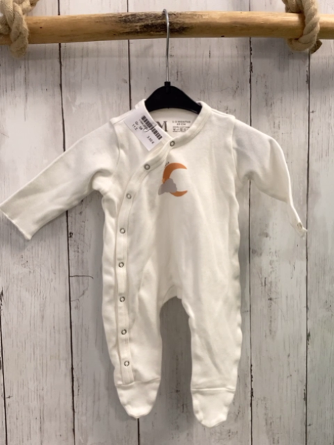   Schlafanzug  Gr. 56  weiß Mond Wolke 