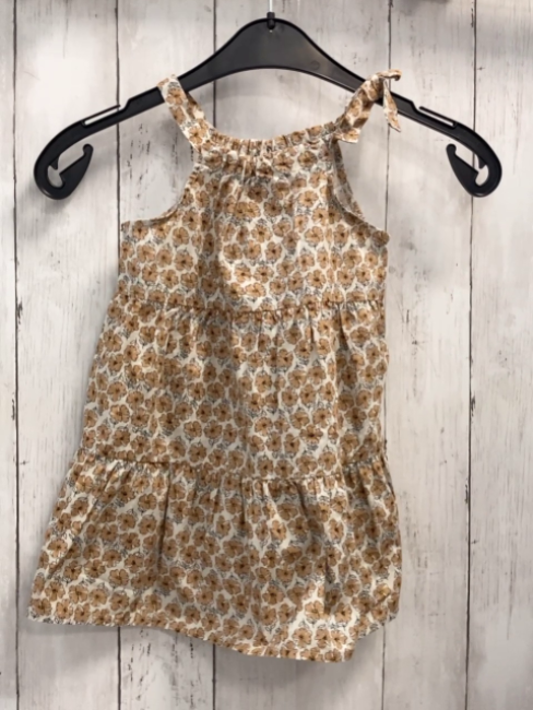 Zara  Kleid  Gr. 98  weiß hellbraune Blumen 