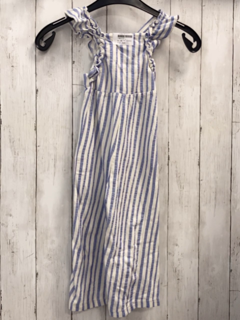 Zara  Jumpsuit Gr. 98  weiß blaue Streifen Rüschenträger 