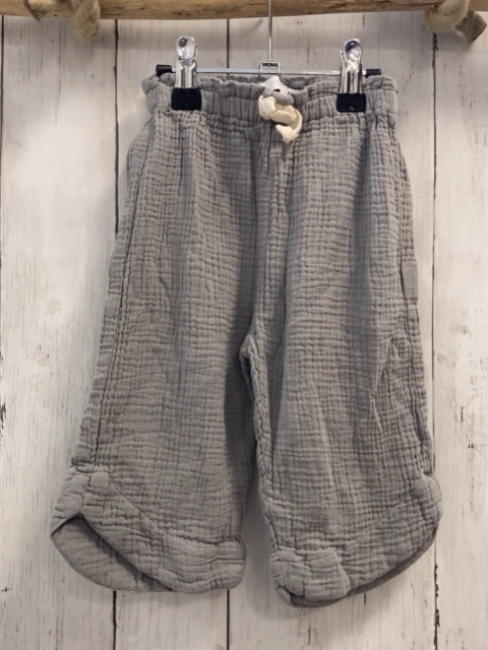 zara Hose Gr. 80  grau musselin Kordel