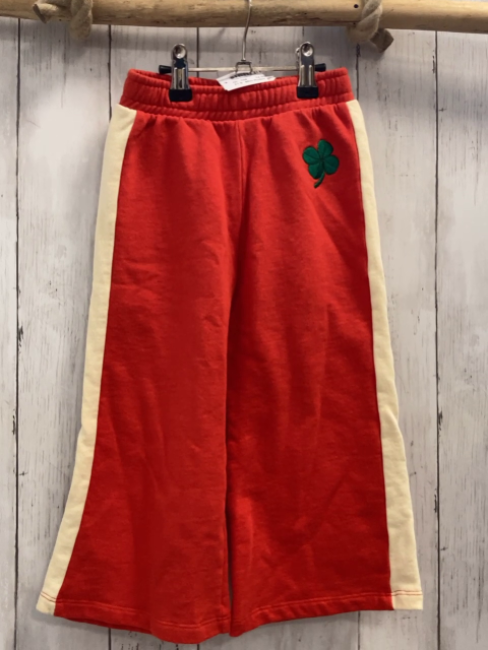 Mini Rodini Jogginghose Gr. 104  rot beige Seitenstreifen 