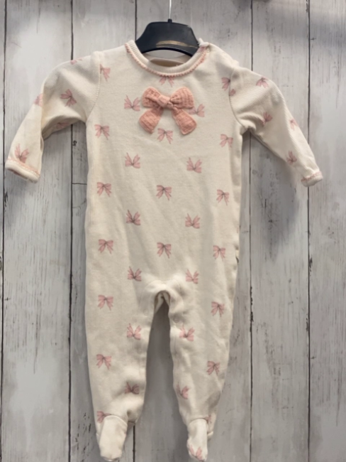 Rabbit Bear Schlafanzug Gr. 74  beige rosa Schleifen gerippt