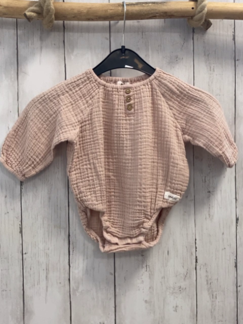 Newbie Bluse Gr. 68  altrosa musselin Bodyunterteil