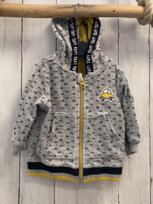 Coccodrillo  Nickyjacke  Gr. 68  hellgrau graue Autos gelber Reißverschluss Kpauze 