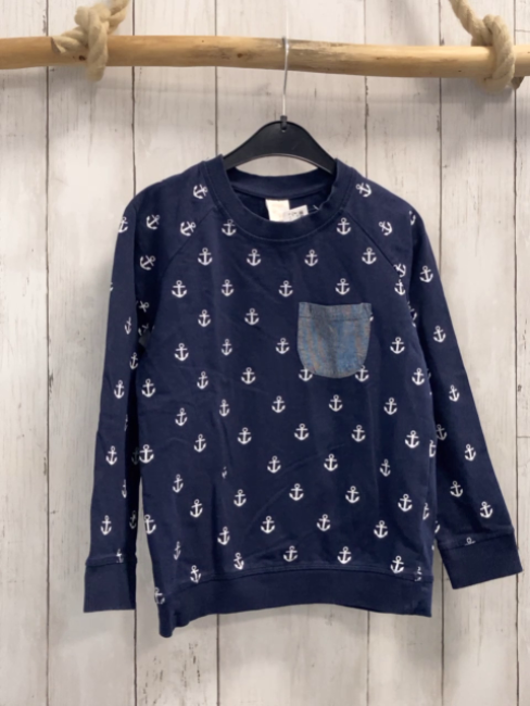   Pullover  Gr. 116  blau weiße Anker 