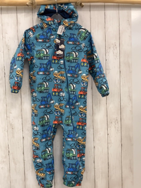 neu Next  Regenoverall Gr. 116  hellblaubunte Baufahrzeuge 
