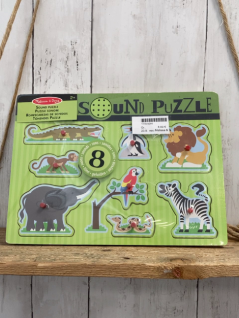 neu Melissa & Doug  Holzspielzeug  See & Hear Sound Puzzle Wilde Tiere 
