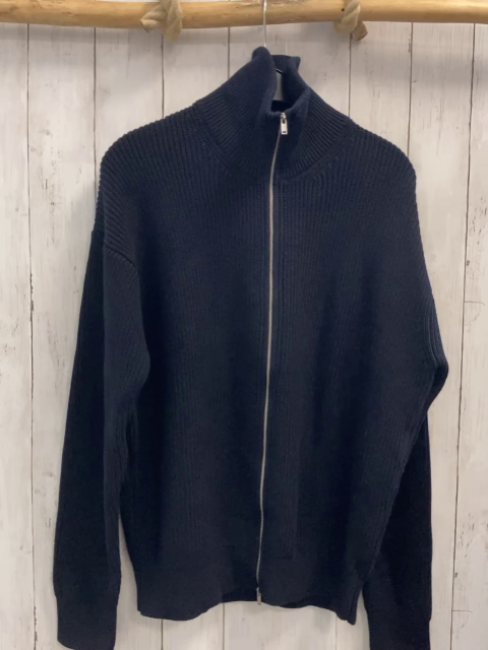 Massimo Dutti  Strickjacke  Gr. 170/176  blau 100 % Baumwolle 