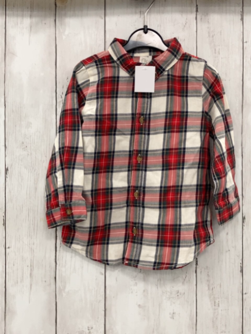 H&M  Hemd  Gr. 92  weiß rot grün schwarz ocker kariert 