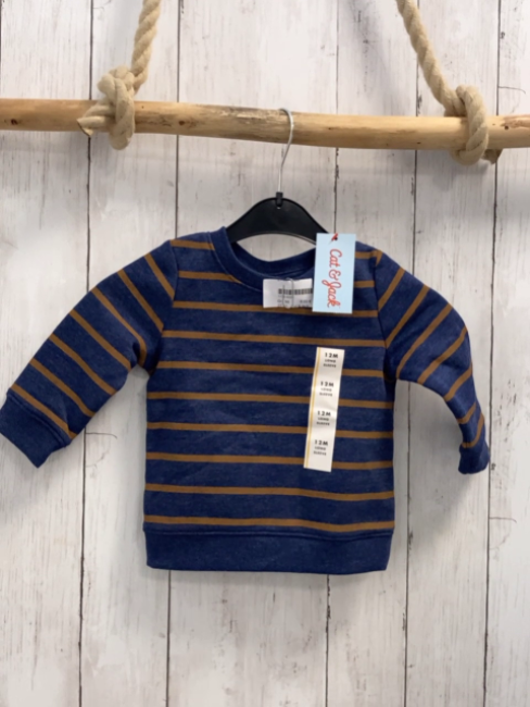 Cat & jack Pullover Gr. 86  blau ocker Streifen 