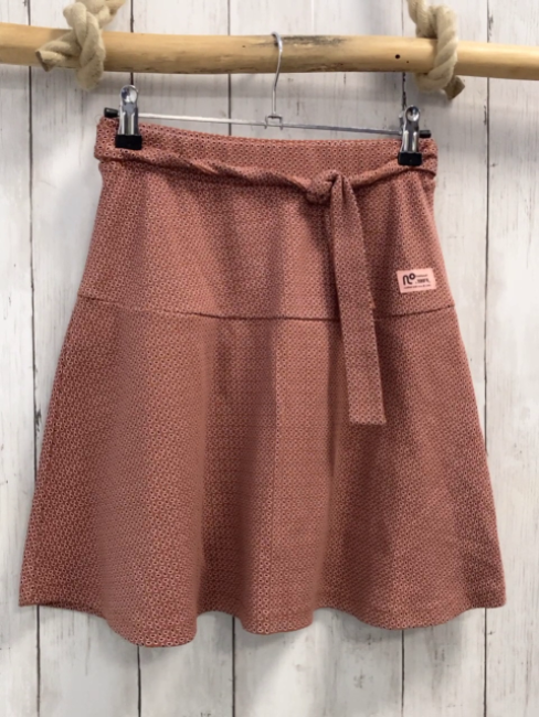 No No  Rock Gr. 152  hellbraun grau rosa Druck 