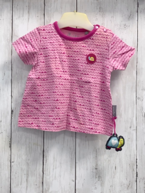 Sigikid  T-Shirt  Gr. 62  rosa pink Wellenstreifen + Bund 