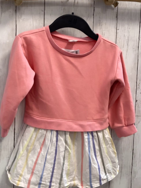 GAP  Kleid  Gr. 98  rosa Oberteil weiß bunt gestreifter Rock