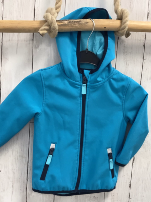   Softshelljacke  Gr. 92  hellblau blauer Bund Kapuze 