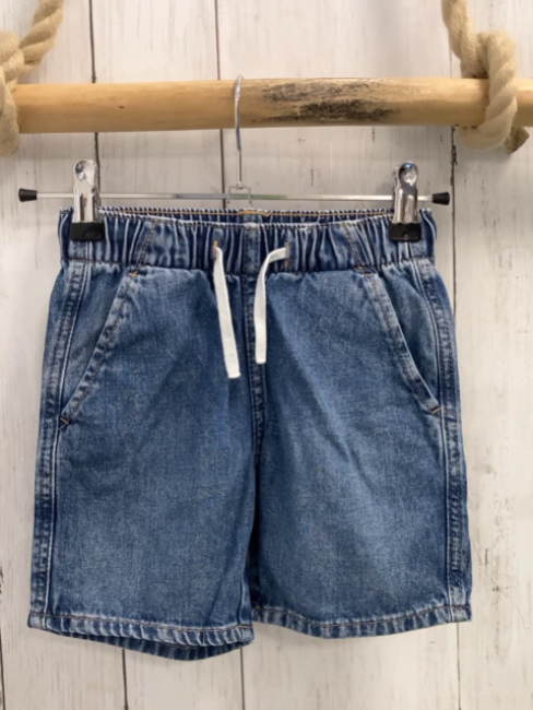 H&M  Shorts  Gr. 98  blau Jeans Gummizugbund mit weißer Kordel