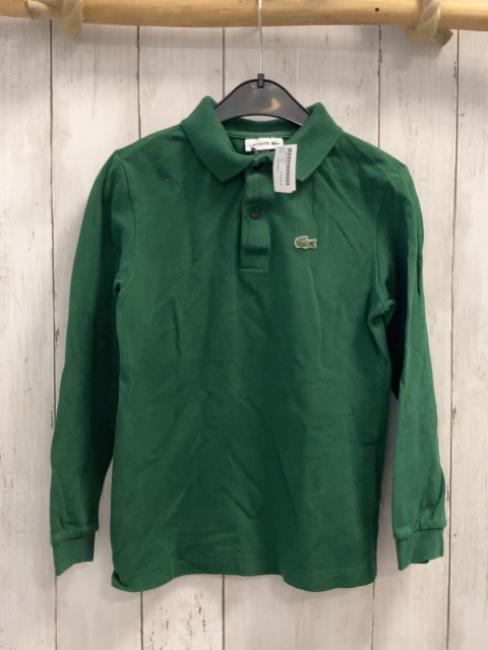 Lacoste Langarmshirt Gr. 122  grün Polokragen