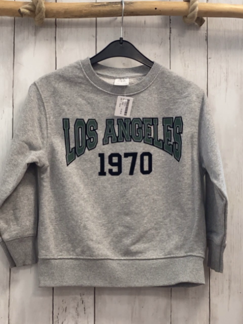 Zara  Pullover  Gr. 122  grau Schrift 