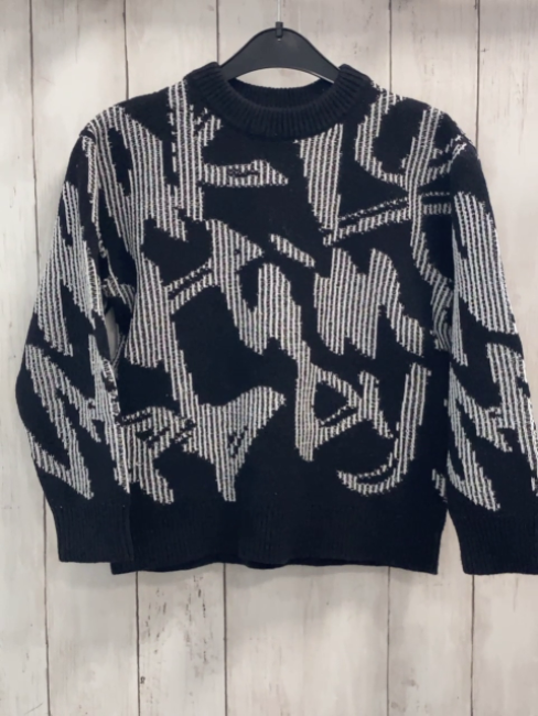 Zara  Pullover  Gr. 122  schwarz + schwarz weiß kariert Strick 
