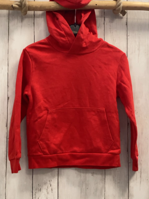 H&M  Pullover  Gr. 122/128  rot Kapuze Bauchtasche 