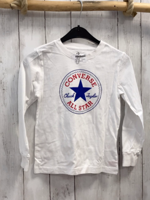 Converse Langarmshirt Gr. 116  weiß blau rot Logo