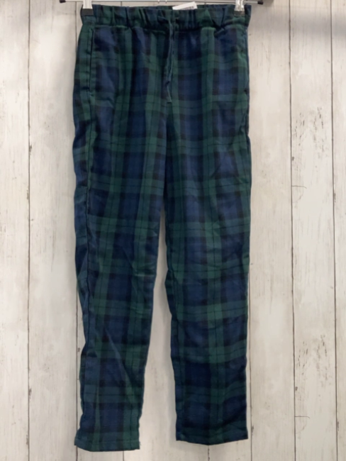 H&M Hose Gr. 140  blau grün kariert Kordel