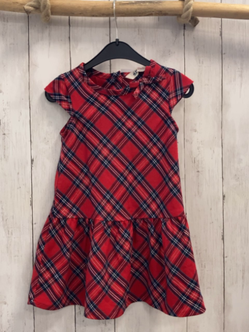 H&M Kleid Gr. 104  rot blau weiß kariert