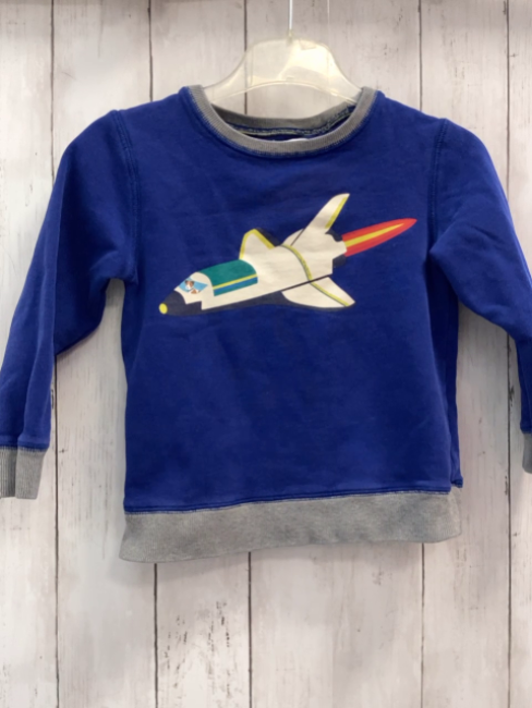 Mini Boden  Pullover  Gr. 110  blau Rakete grauer Bund 
