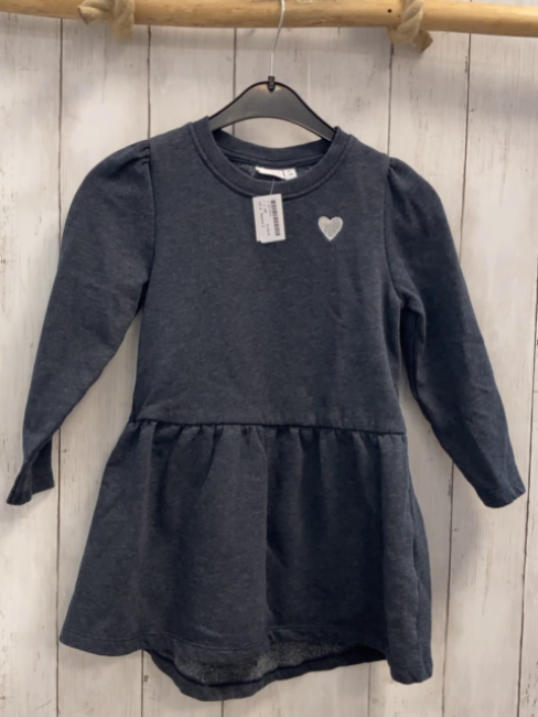 Name it  Kleid  Gr. 98  grau silber Herz 