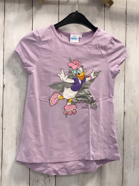 Disney  T-Shirt  Gr. 116  rosa Daisy Duck silber glänzender Stern 