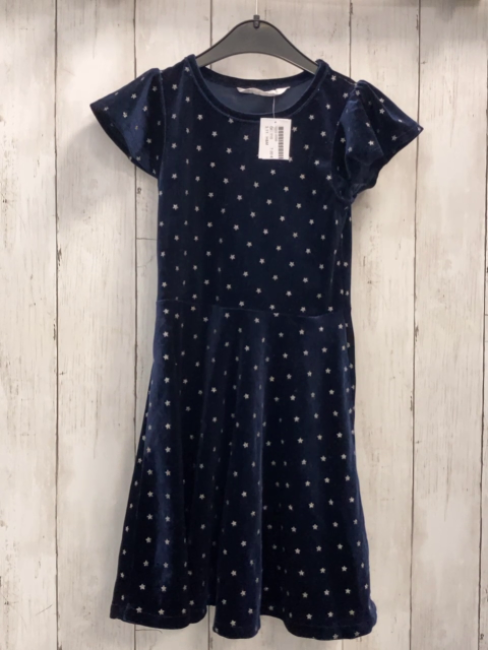 H&M Kleid Gr. 110  blau Samt Glitzersterne