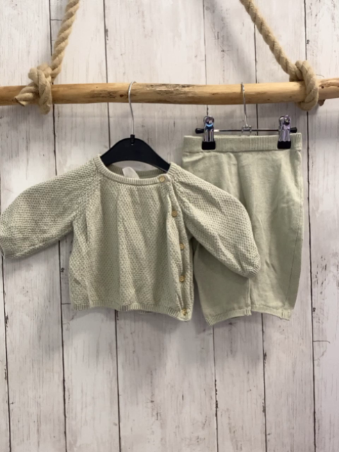 2tlg H&M  Pullover + Legging Gr. 56  mint StrickStruktur 