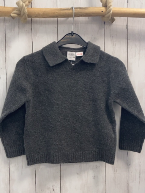 Zara  Pullover  Gr. 104  dunkelgrau Kragen Strick