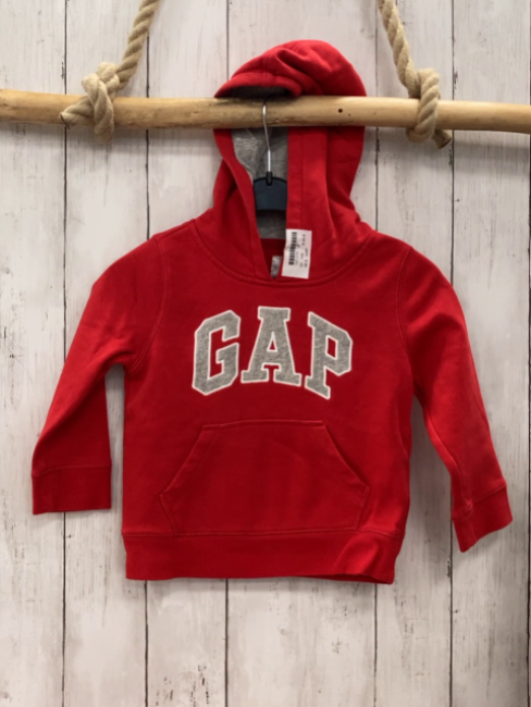 GAP  Pullover  Gr. 104  rot Kapuze graue Schrift 