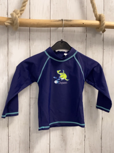   UV-Schutzshirt  Gr. 74  blau mint Nähte Fische 
