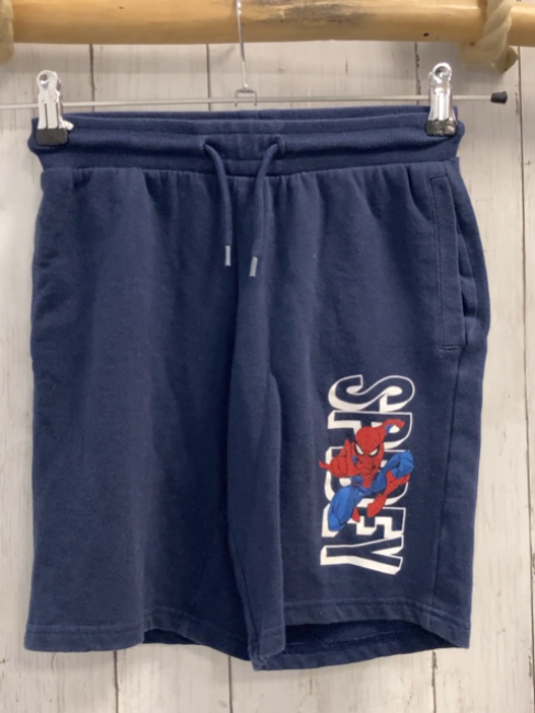   Shorts  Gr. 140  blau Spiderman weiße Schrift 