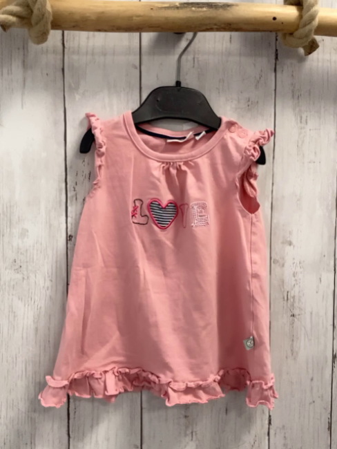 Liegelind  Kleid  Gr. 74  rosa Schrift mit Pailetten Rüschensaum 